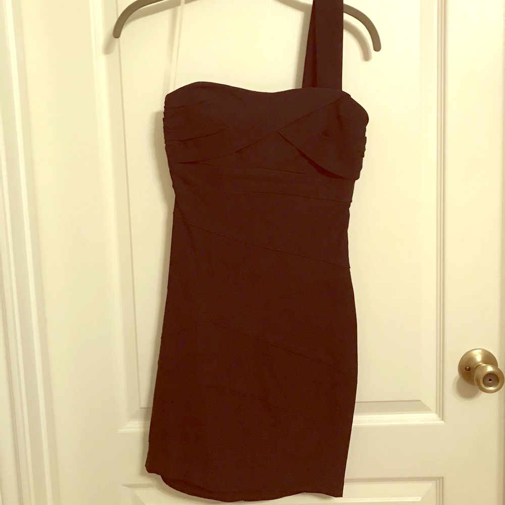 Ruby Rox NWOT, black 1-shoulder dress size 3